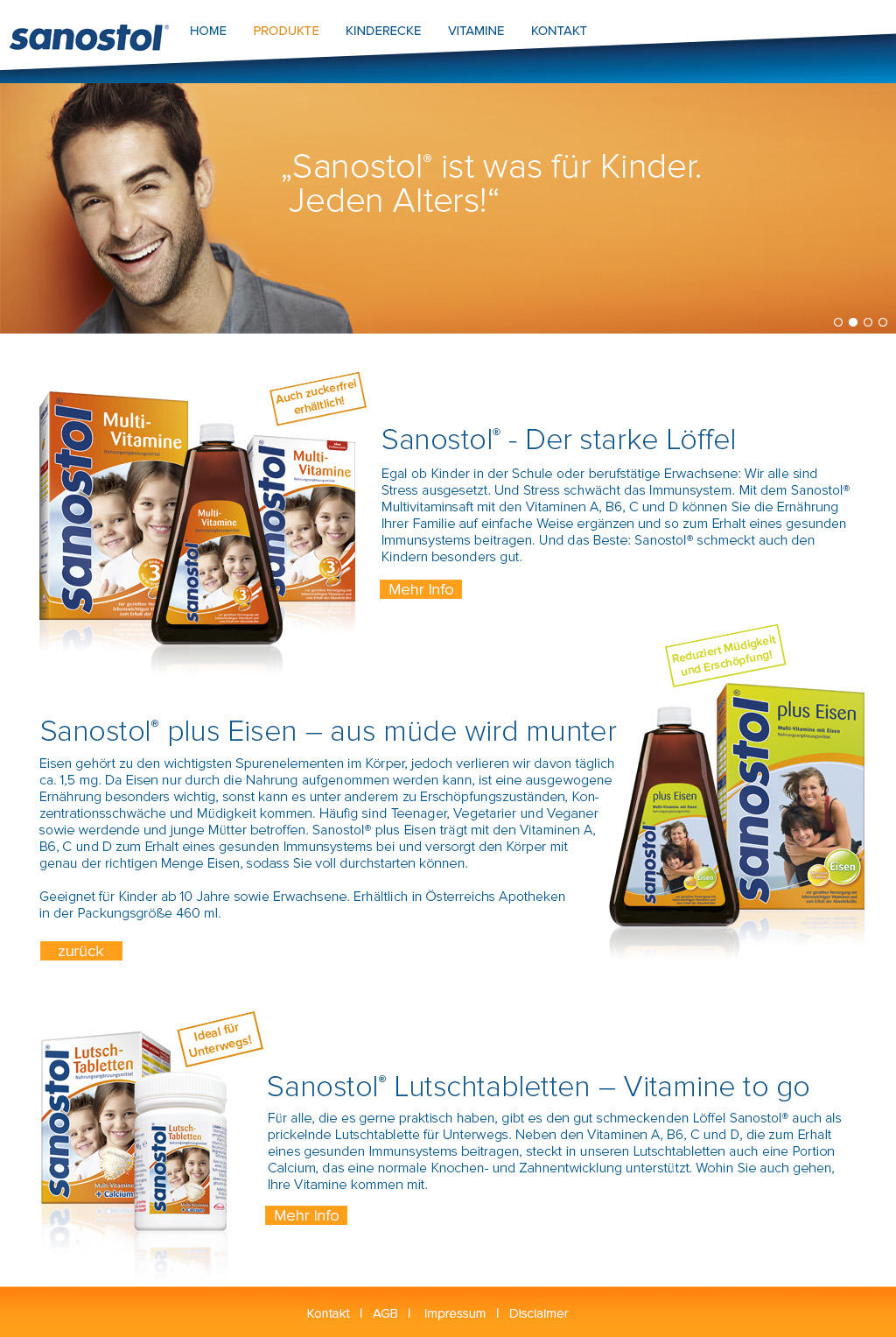 Sanostol Website - Desktop