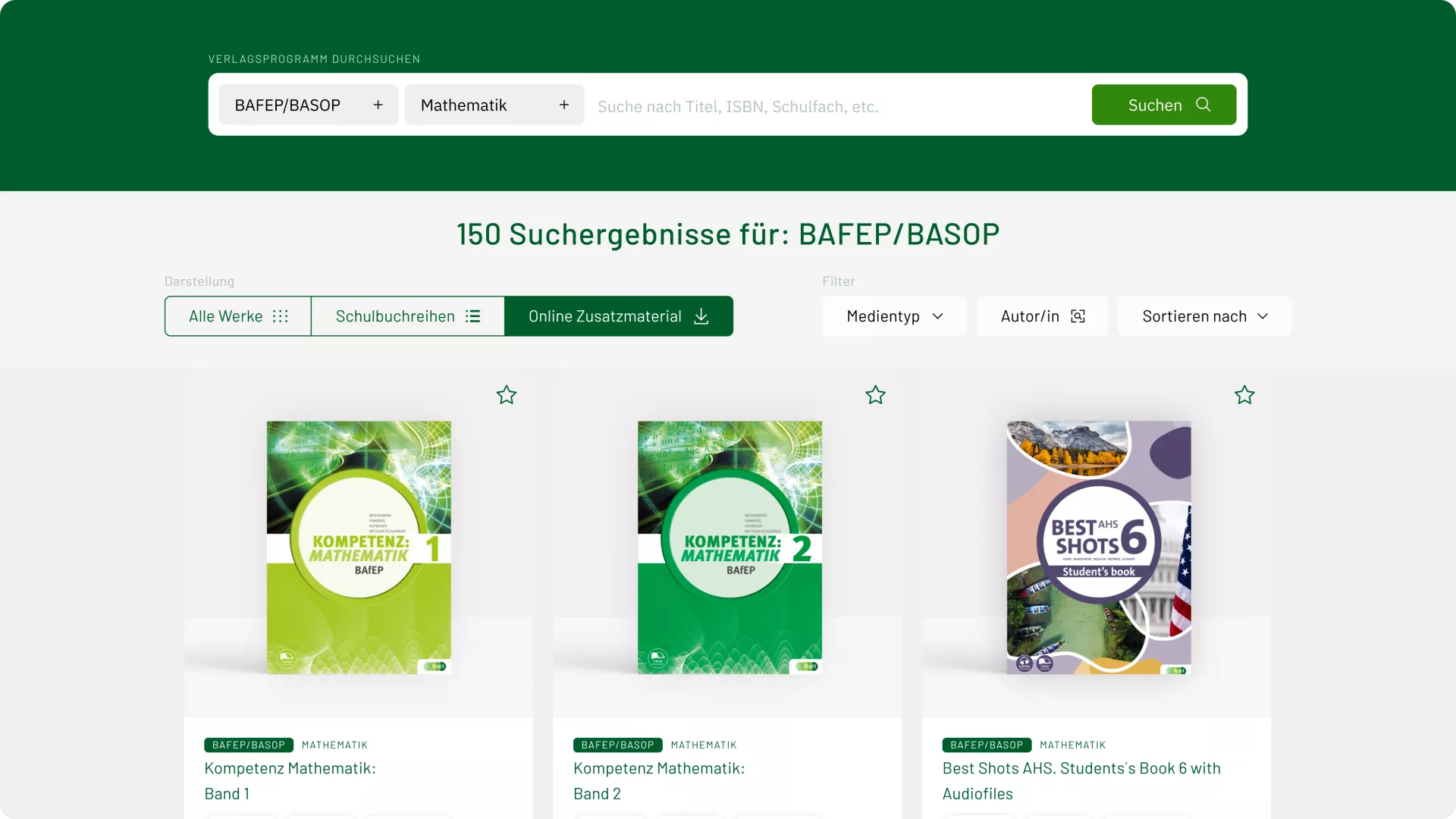 Screenshot der HPT Suche