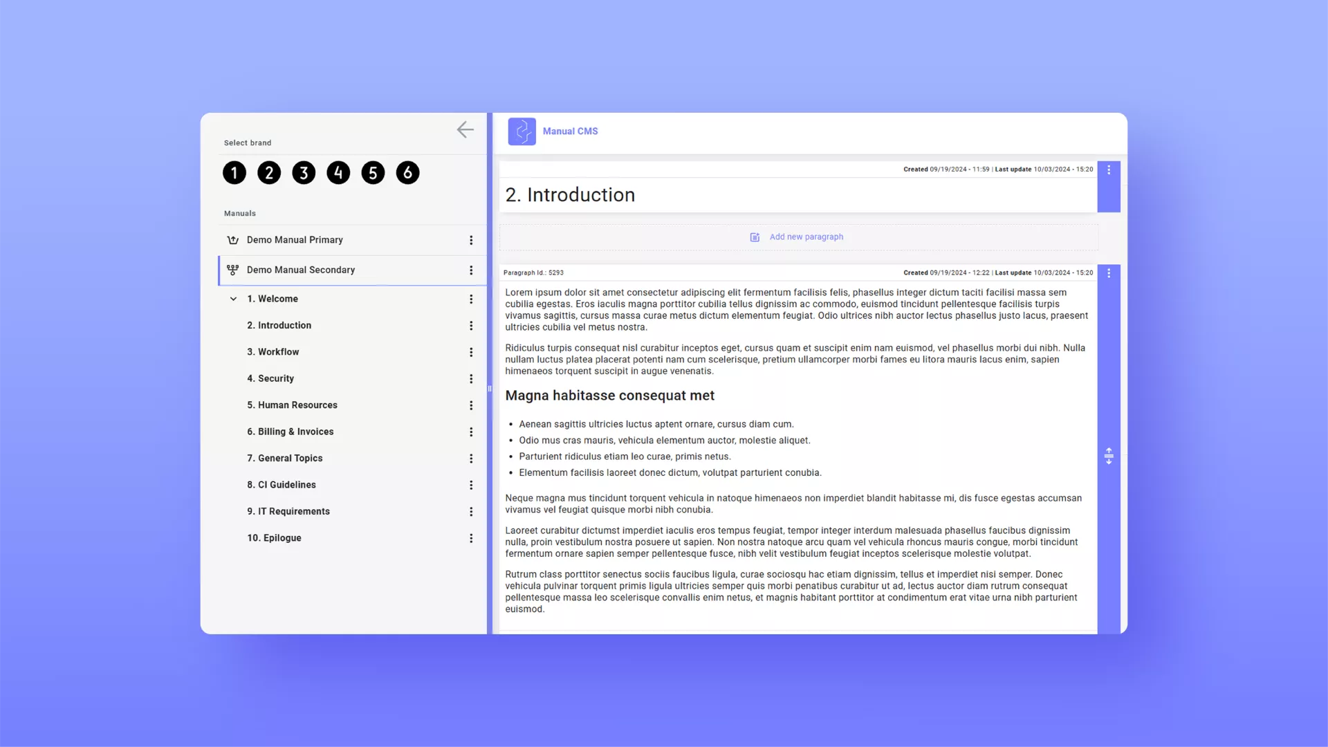 Vorschau des CMS Tools
