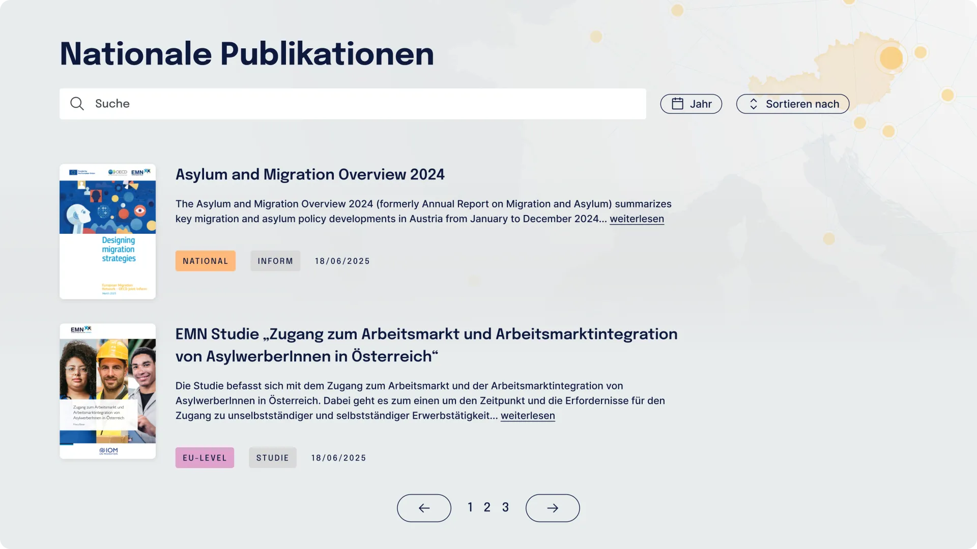 screenshot EMN Website