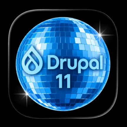 Disco Ball mit Drupal Logo